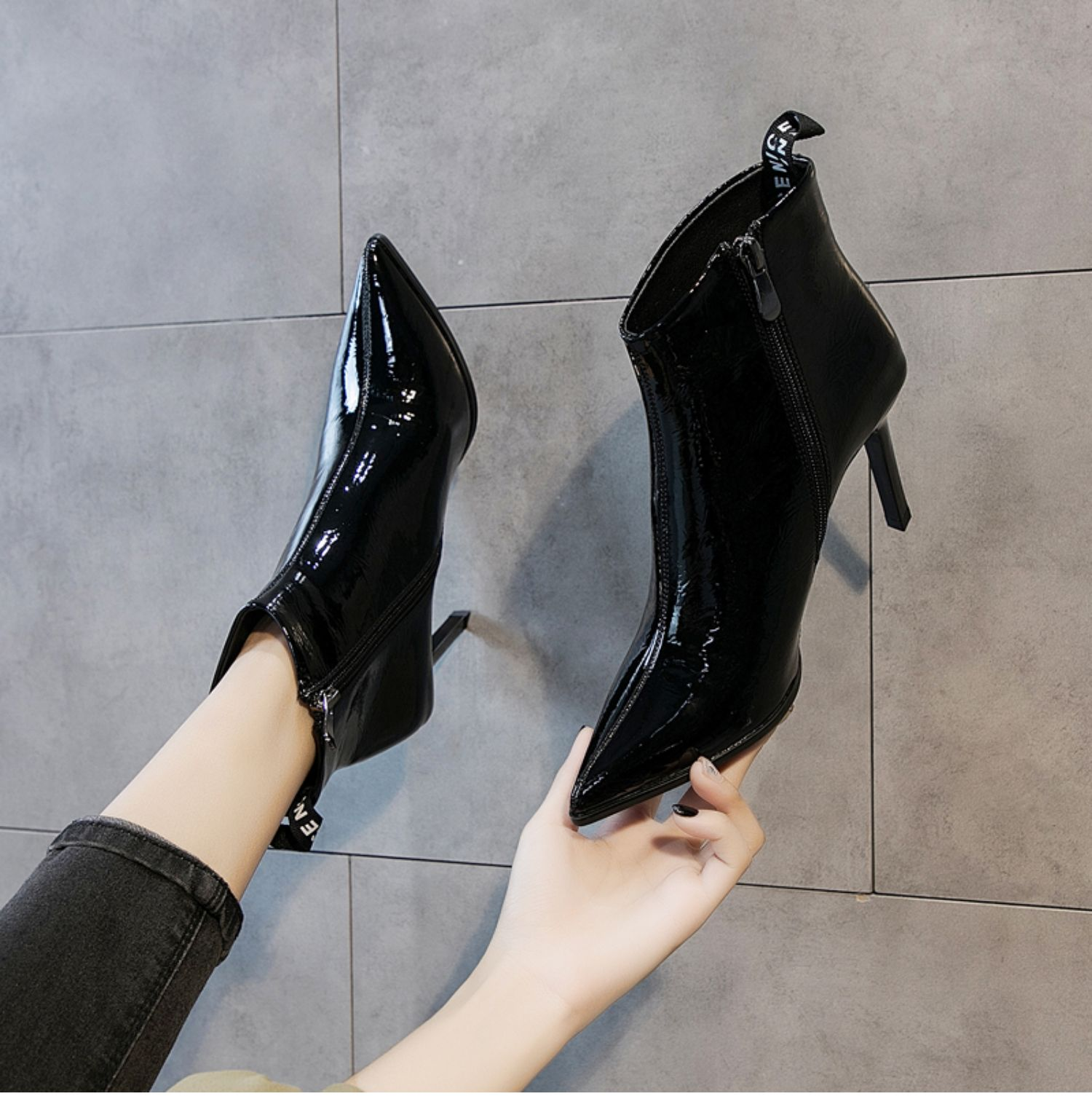 Women's leather shoes&High heel