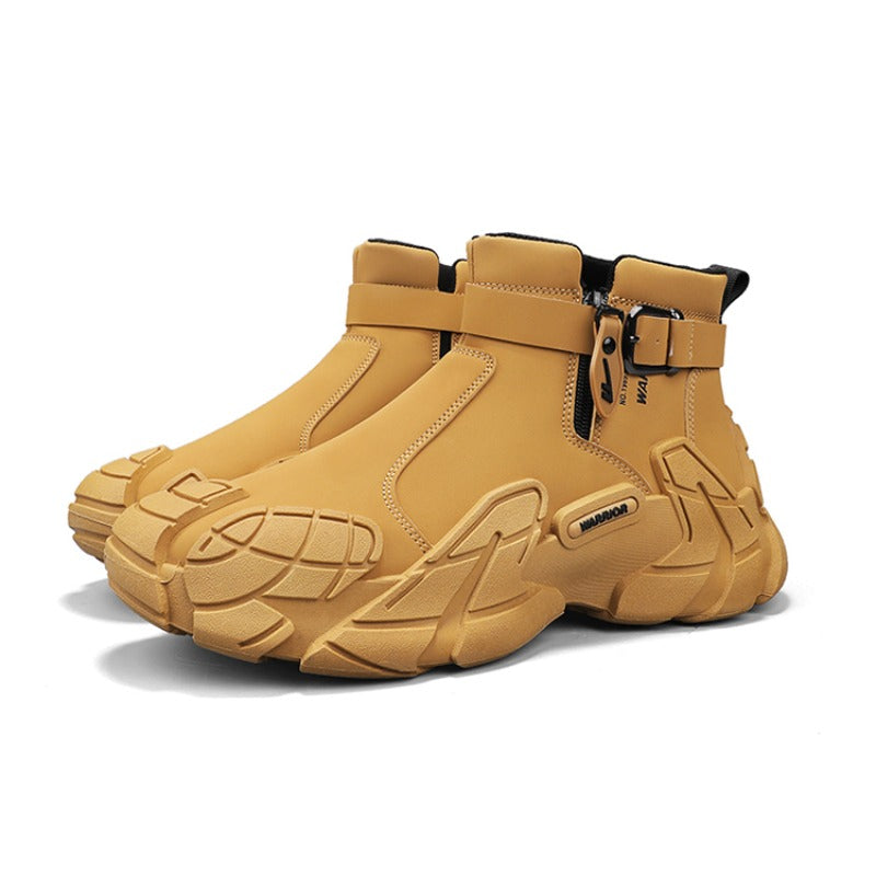 UrbanStep Zipper Ankle Boots – Men’s Thick-Lined Casual Winter Shoes