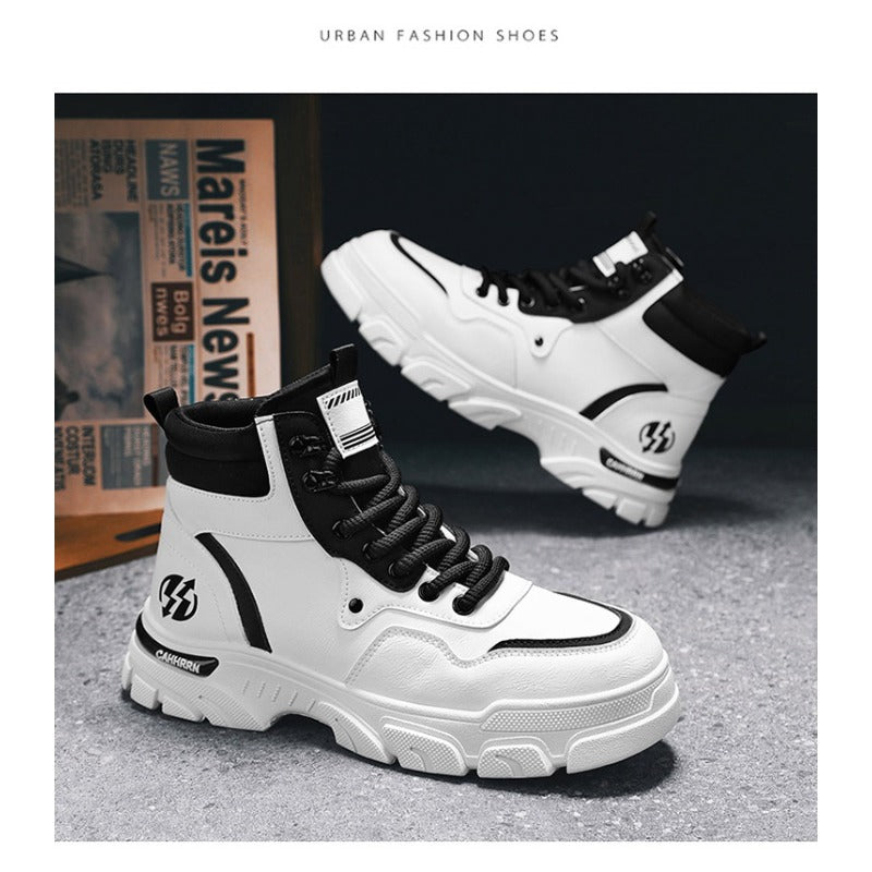 UrbanEdge High-Top Ankle Boots – Men’s Thick-Lined Casual Platform Shoes