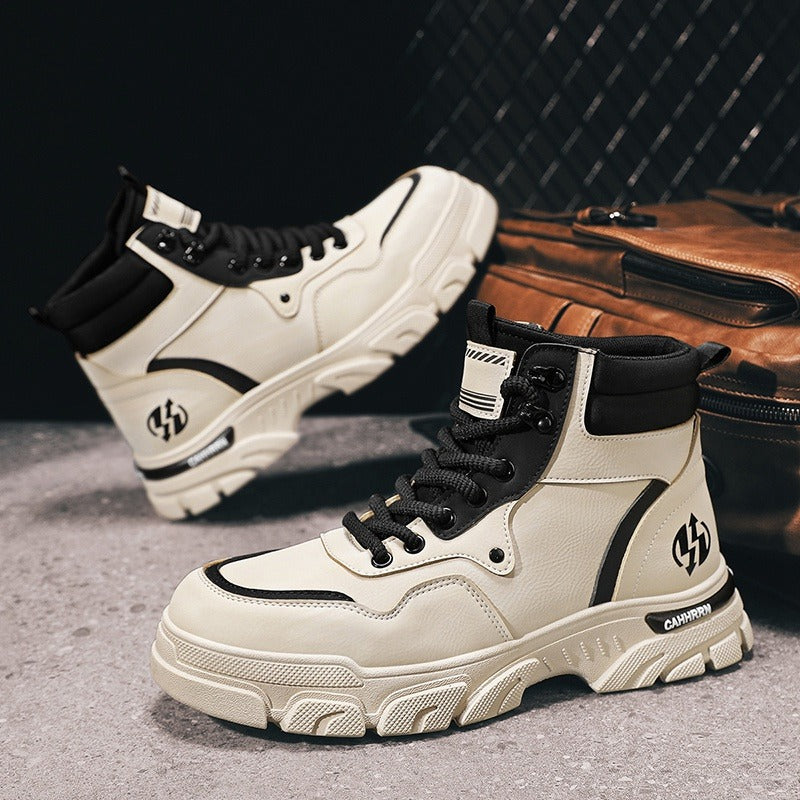 UrbanEdge High-Top Ankle Boots – Men’s Thick-Lined Casual Platform Shoes