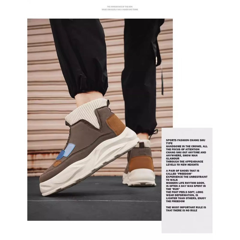 WarmStep Men’s Plush-Lined Snow Boots – Thick-Soled Winter Casual Shoes