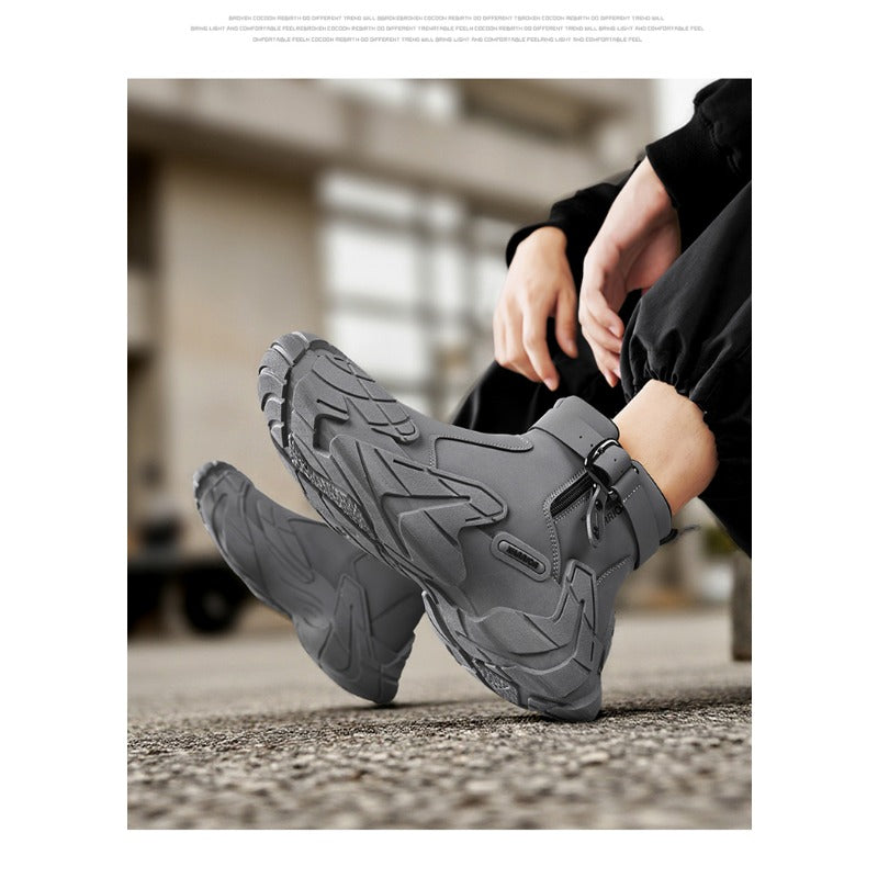 UrbanStep Zipper Ankle Boots – Men’s Thick-Lined Casual Winter Shoes