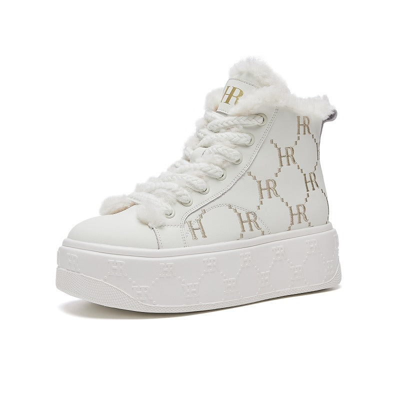 UrbanLift Casual Sneakers – Chunky Thick-Soled White Sneakers for Women