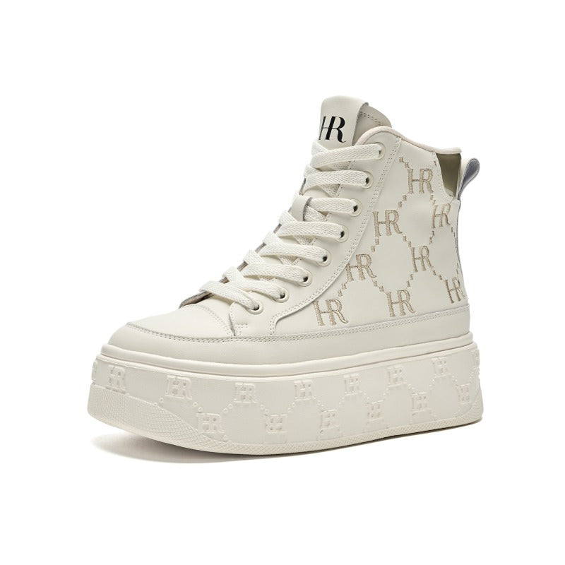 UrbanLift Casual Sneakers – Chunky Thick-Soled White Sneakers for Women