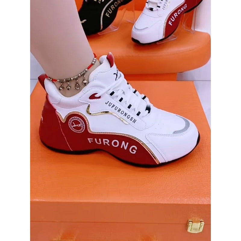 SoftStep Leather Sneakers – Women’s Comfortable Casual Chunky-Style Shoes