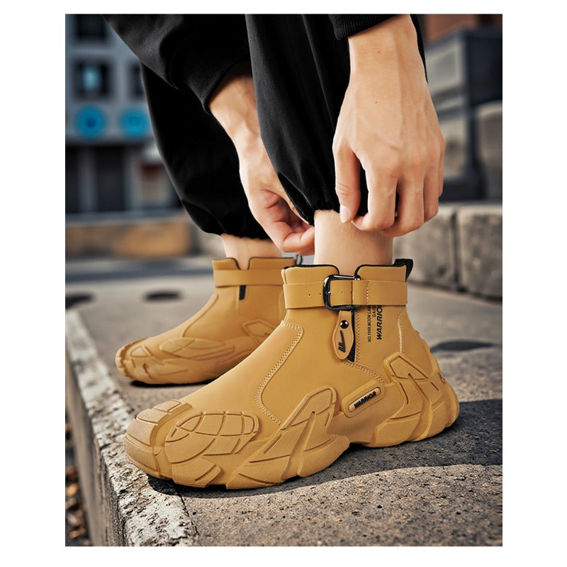 UrbanStep Zipper Ankle Boots – Men’s Thick-Lined Casual Winter Shoes