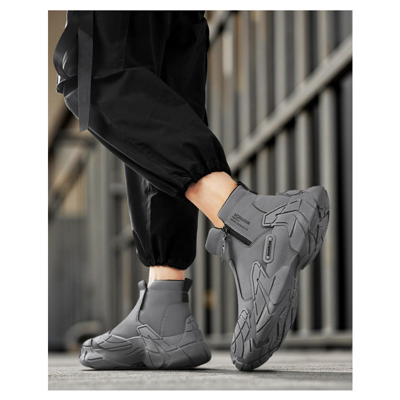 UrbanStep Zipper Ankle Boots – Men’s Thick-Lined Casual Winter Shoes