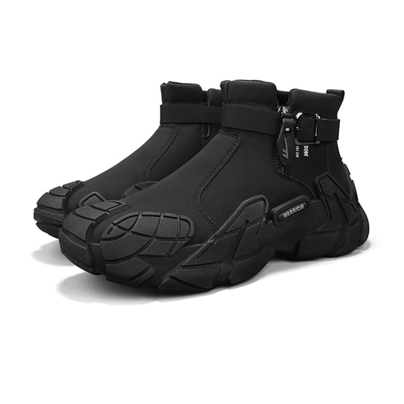 UrbanStep Zipper Ankle Boots – Men’s Thick-Lined Casual Winter Shoes