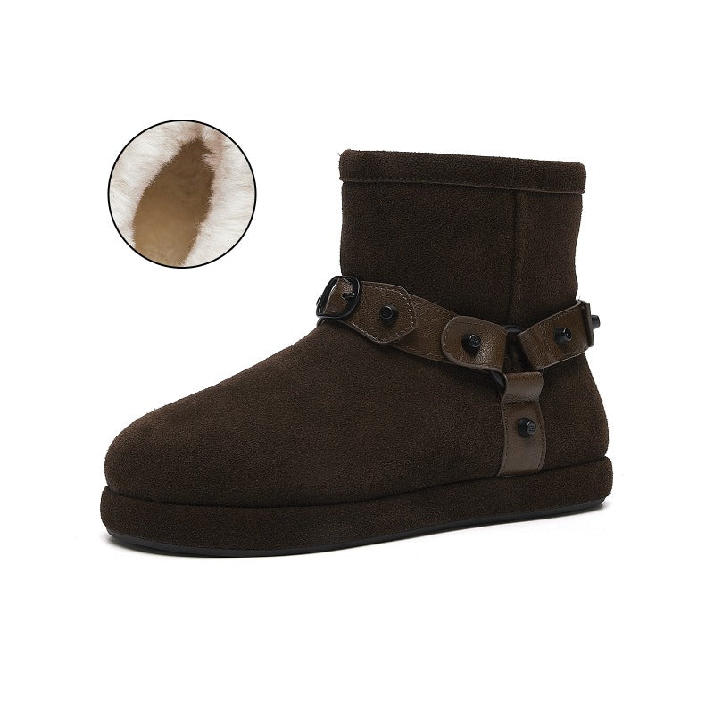 CozyStep Flat Winter Boots – Plush-Lined Short Snow Boots for Women