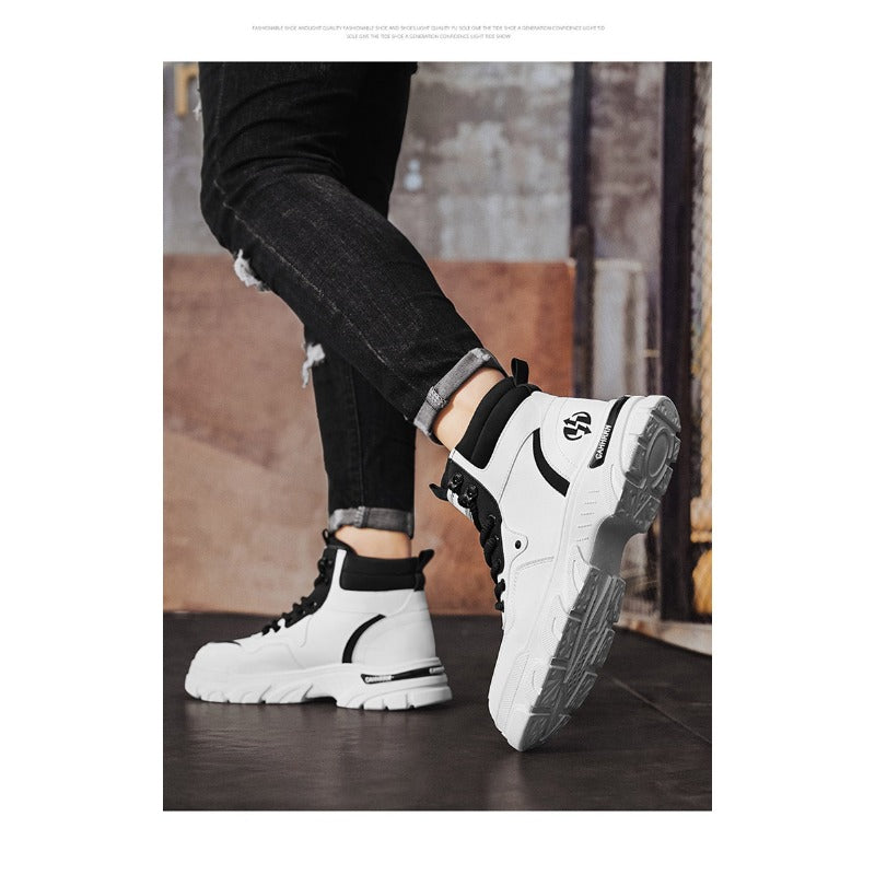 UrbanEdge High-Top Ankle Boots – Men’s Thick-Lined Casual Platform Shoes