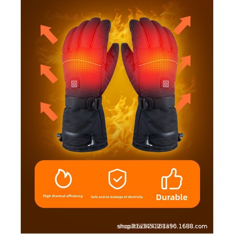 Rechargeable Heated Gloves with Touchscreen – 5V Thickened Thermal Ski Gloves for Winter Riding