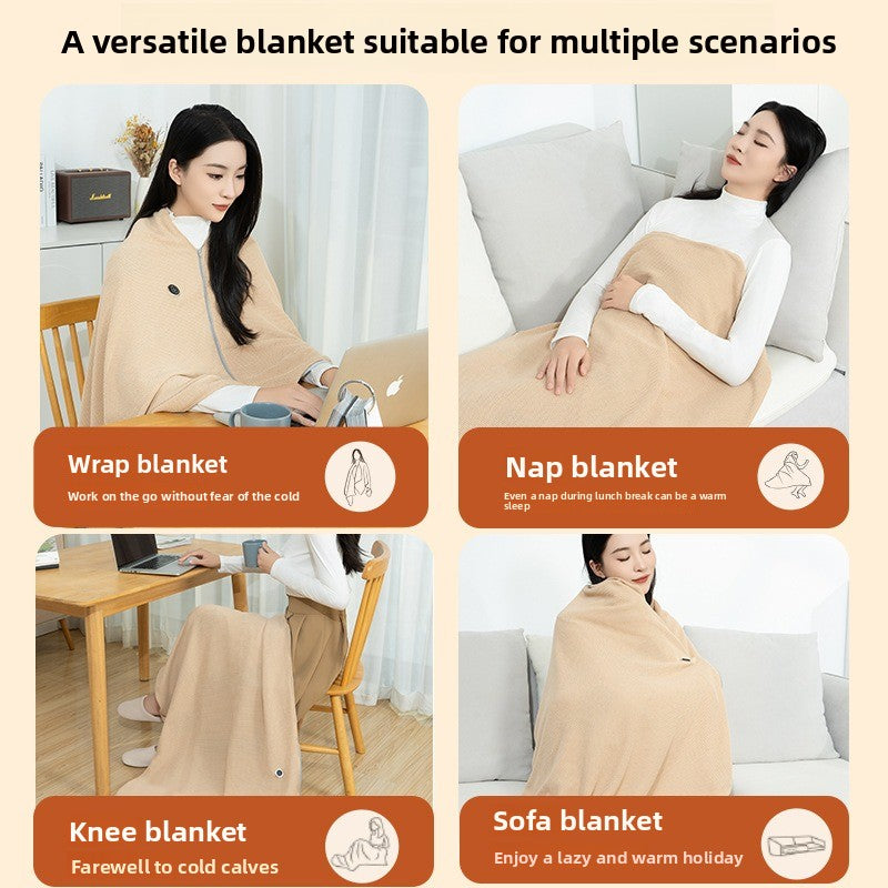 WarmEase Heated Shoulder Blanket – Soft Cozy Warming Throw for Office & Home Use