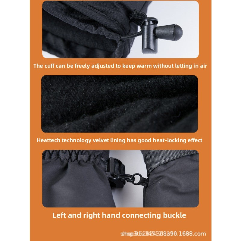 Rechargeable Heated Gloves with Touchscreen – 5V Thickened Thermal Ski Gloves for Winter Riding