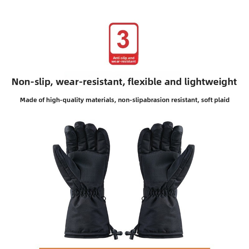 Rechargeable Heated Gloves with Touchscreen – 5V Thickened Thermal Ski Gloves for Winter Riding