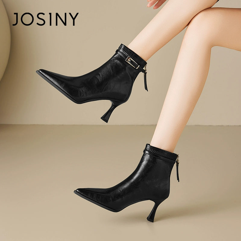 UrbanChic Pointed Toe Stiletto Boots – Women’s Short Heeled Fashion Boots