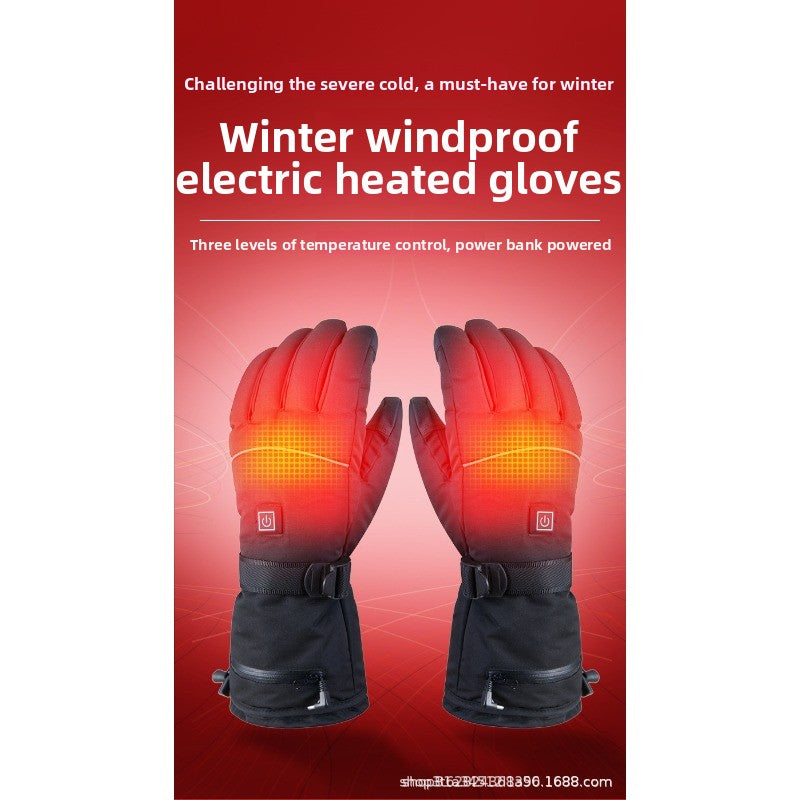 Rechargeable Heated Gloves with Touchscreen – 5V Thickened Thermal Ski Gloves for Winter Riding
