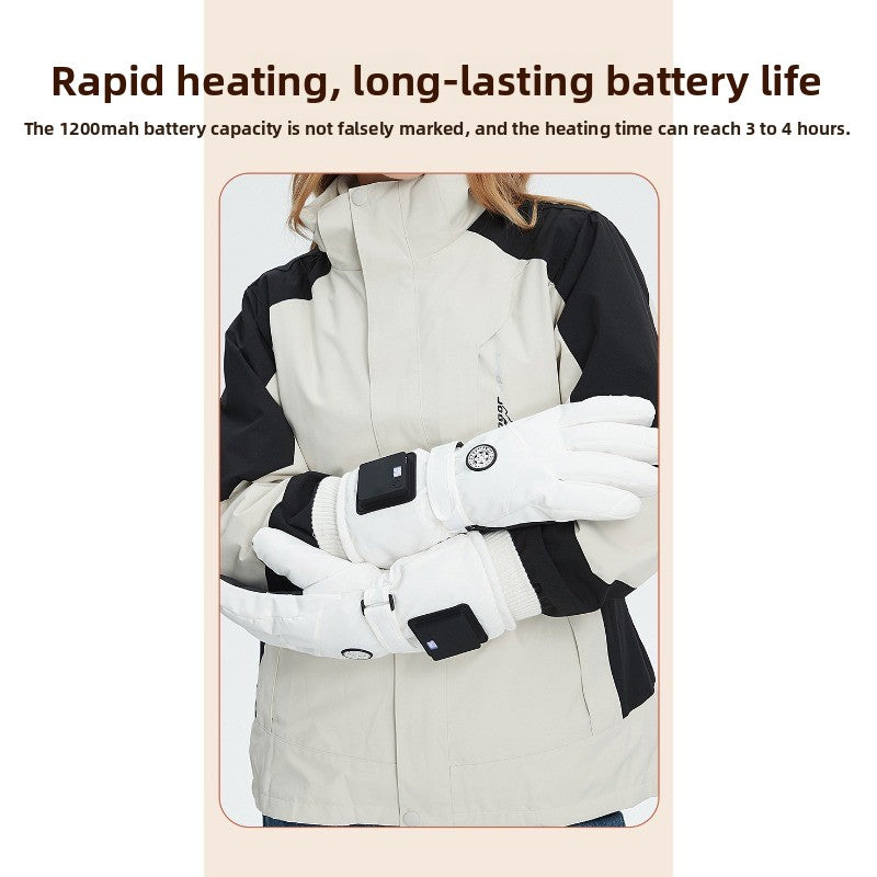 Rechargeable Heated Gloves – Winter Outdoor Smart Thermal Gloves for Skiing