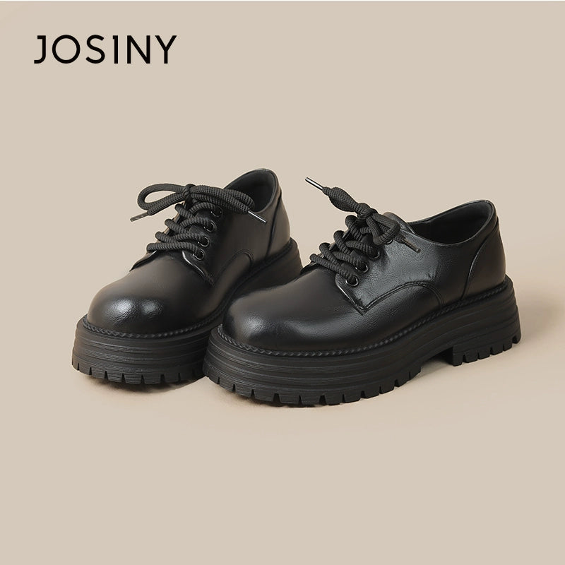 ClassicLift Platform Loafers – Women’s Black Brown Retro Oxford Shoes