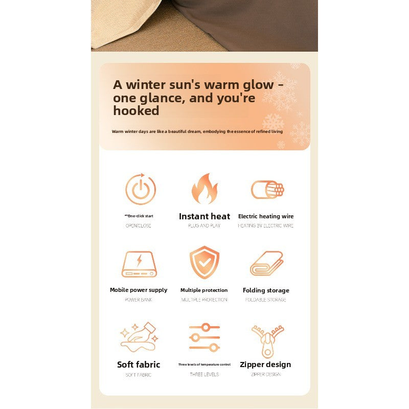 WarmEase Heated Shoulder Blanket – Soft Cozy Warming Throw for Office & Home Use