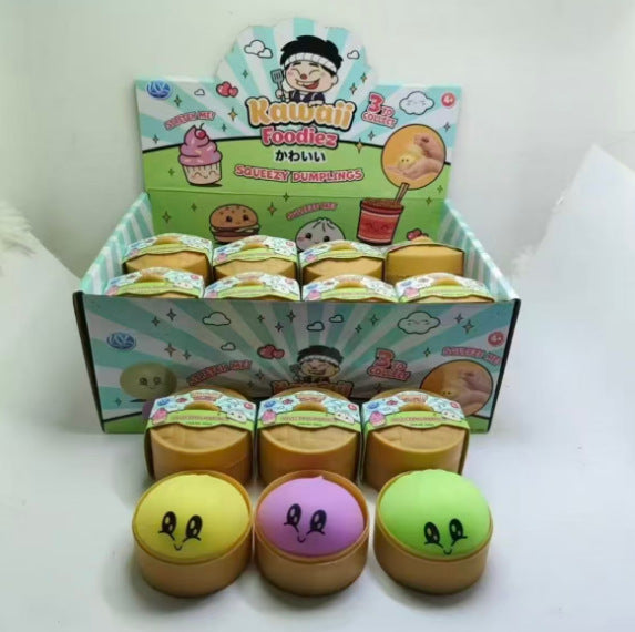 2026款跨境电商仿真减压包子捏捏乐表情款解压叉烧包慢回弹玩具