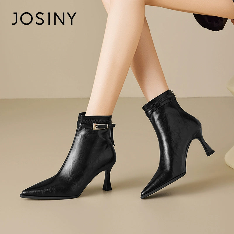 UrbanChic Pointed Toe Stiletto Boots – Women’s Short Heeled Fashion Boots