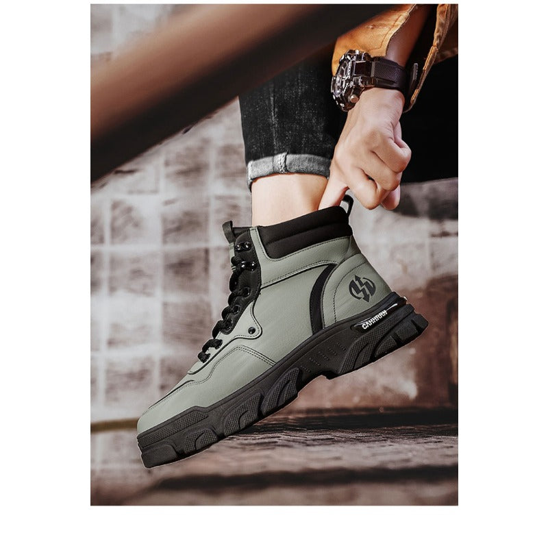 UrbanEdge High-Top Ankle Boots – Men’s Thick-Lined Casual Platform Shoes