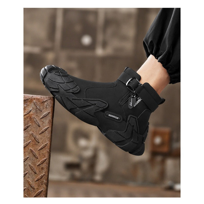 UrbanStep Zipper Ankle Boots – Men’s Thick-Lined Casual Winter Shoes