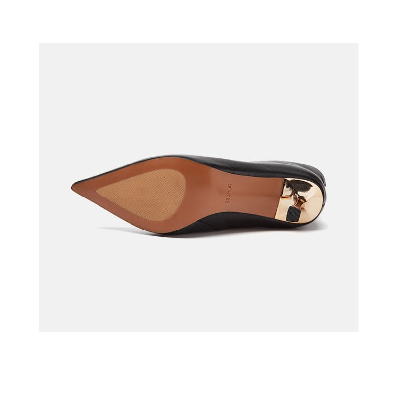 UrbanElegance Stiletto Boots – Pointed Toe Leather Slim Boots for Women