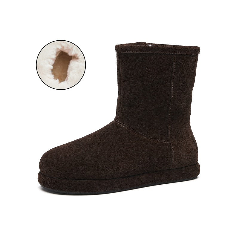 CozyStep Leopard Print Winter Boots – Flat Plush-Lined Short Boots for Women