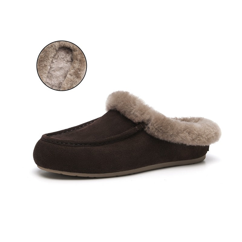 CozyStep Faux Fur Loafers – Women’s Flat Suede Winter Shoes