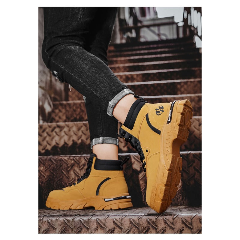 UrbanEdge High-Top Ankle Boots – Men’s Thick-Lined Casual Platform Shoes