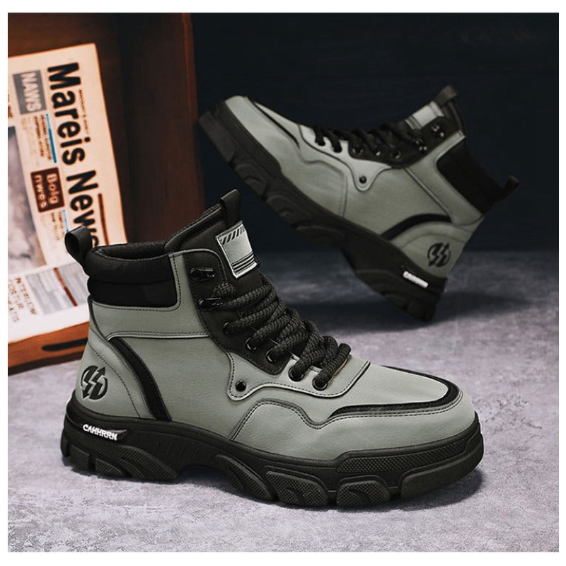 UrbanEdge High-Top Ankle Boots – Men’s Thick-Lined Casual Platform Shoes