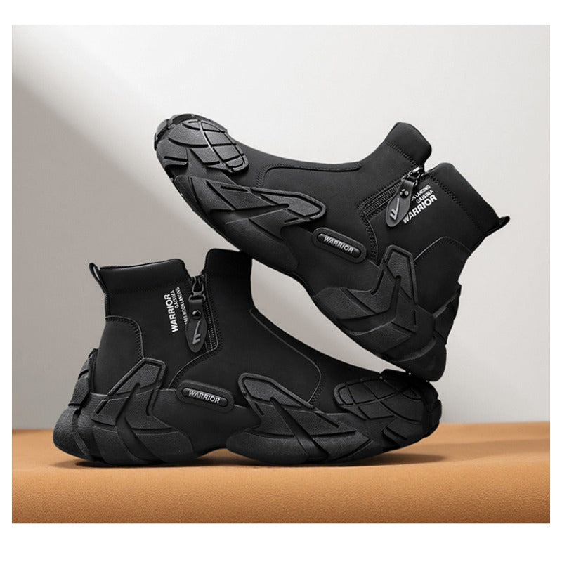 UrbanStep Zipper Ankle Boots – Men’s Thick-Lined Casual Winter Shoes