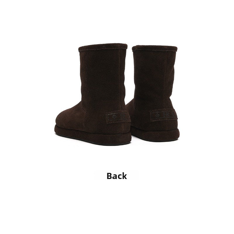 CozyStep Leopard Print Winter Boots – Flat Plush-Lined Short Boots for Women