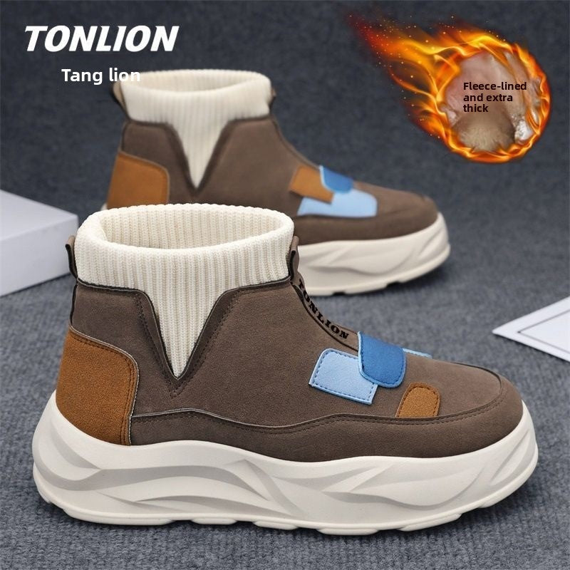 WarmStep Men’s Plush-Lined Snow Boots – Thick-Soled Winter Casual Shoes