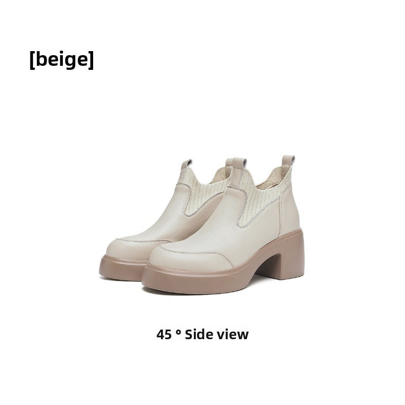 UrbanElegance Ankle Boots – Chunky Heel Square Toe Women’s Short Boots