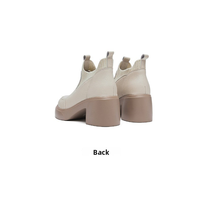 UrbanElegance Ankle Boots – Chunky Heel Square Toe Women’s Short Boots