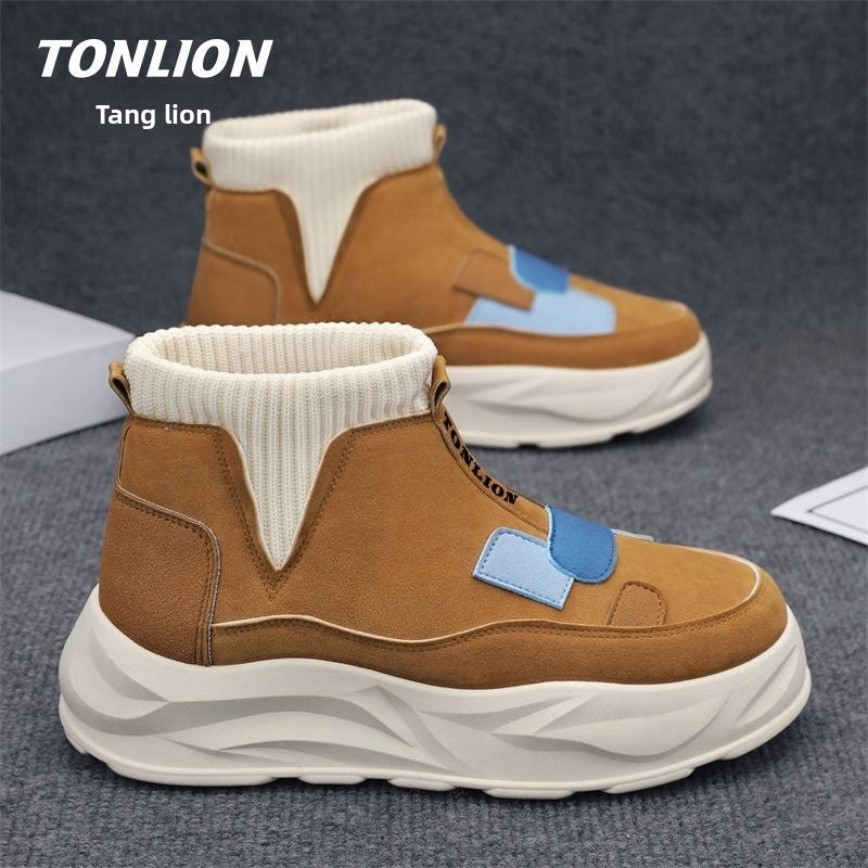 WarmStep Men’s Plush-Lined Snow Boots – Thick-Soled Winter Casual Shoes