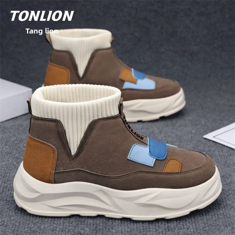 WarmStep Men’s Plush-Lined Snow Boots – Thick-Soled Winter Casual Shoes