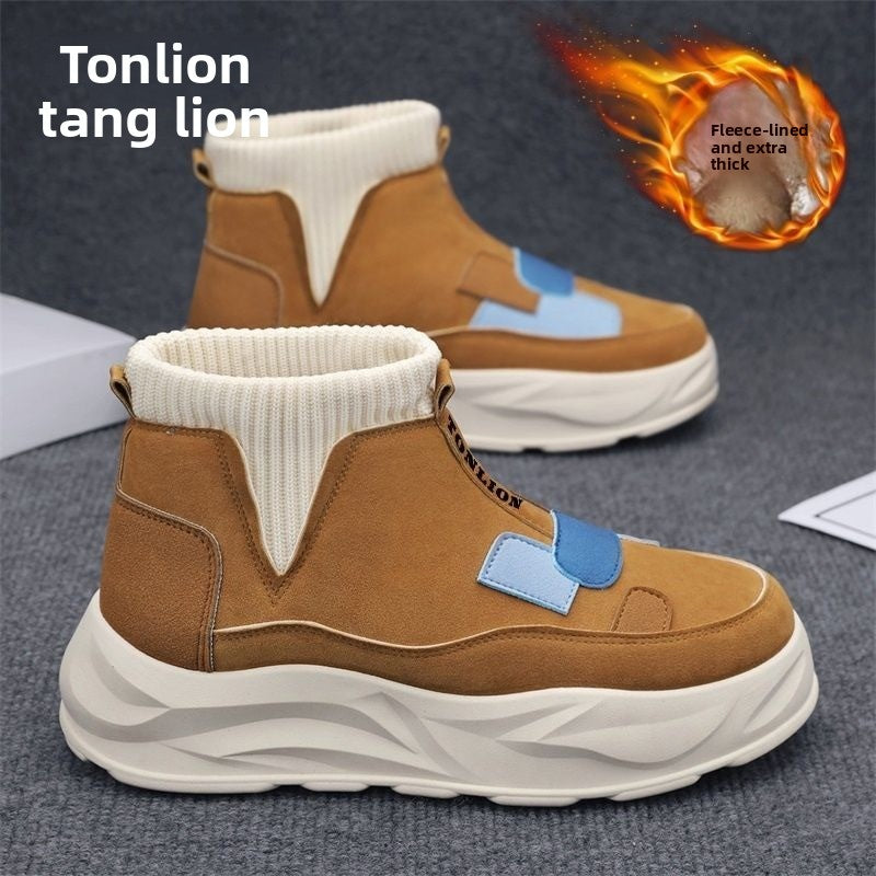 WarmStep Men’s Plush-Lined Snow Boots – Thick-Soled Winter Casual Shoes