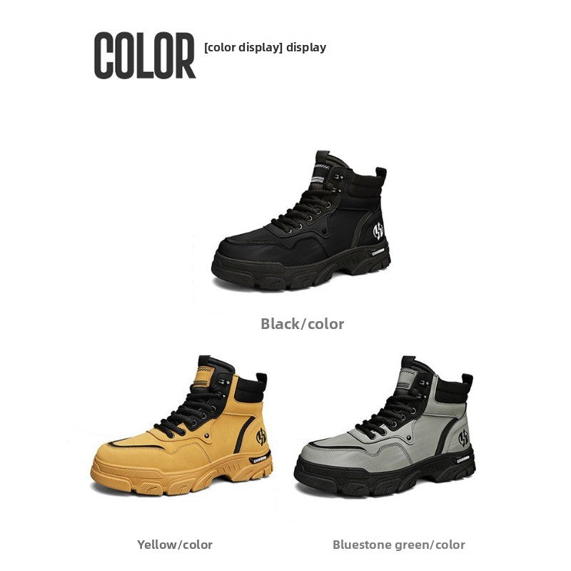 UrbanEdge High-Top Ankle Boots – Men’s Thick-Lined Casual Platform Shoes