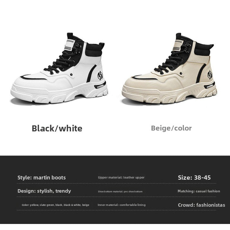 UrbanEdge High-Top Ankle Boots – Men’s Thick-Lined Casual Platform Shoes