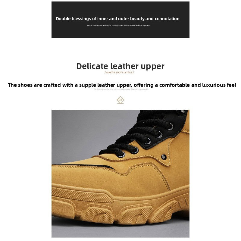 UrbanEdge High-Top Ankle Boots – Men’s Thick-Lined Casual Platform Shoes