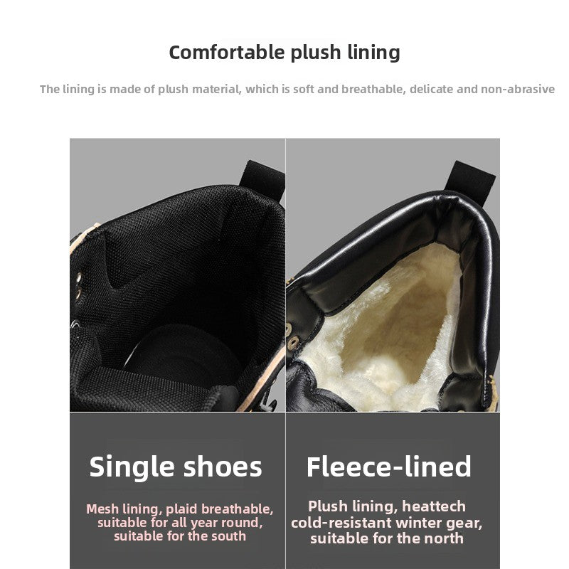 UrbanEdge High-Top Ankle Boots – Men’s Thick-Lined Casual Platform Shoes