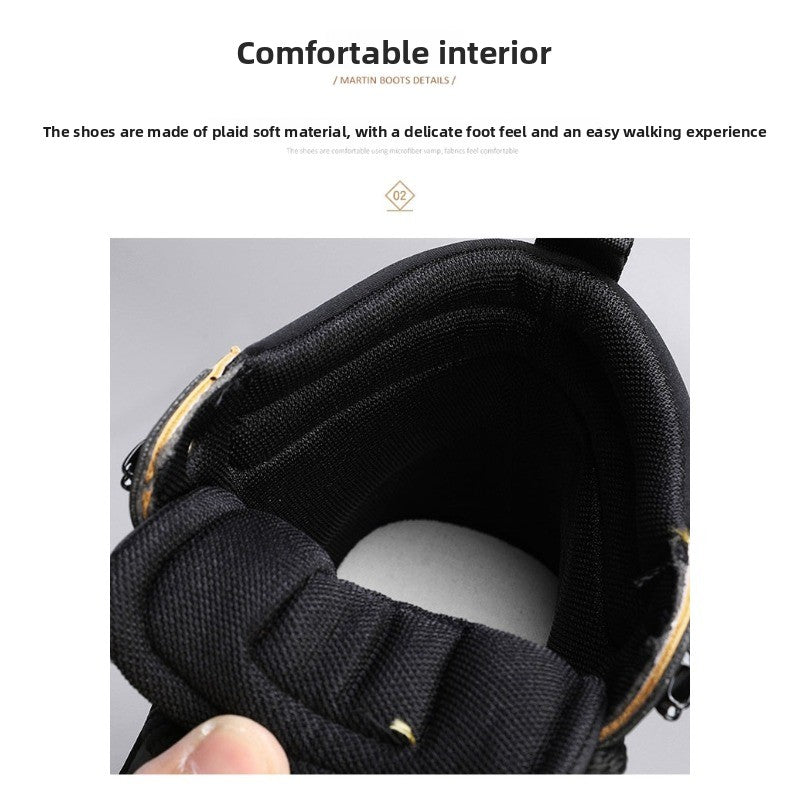 UrbanEdge High-Top Ankle Boots – Men’s Thick-Lined Casual Platform Shoes