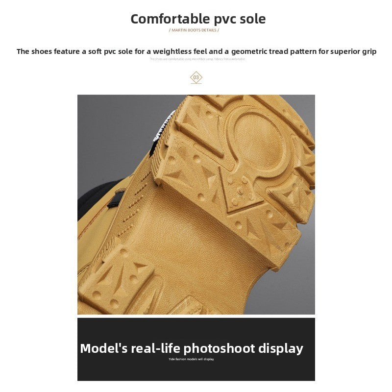 UrbanEdge High-Top Ankle Boots – Men’s Thick-Lined Casual Platform Shoes