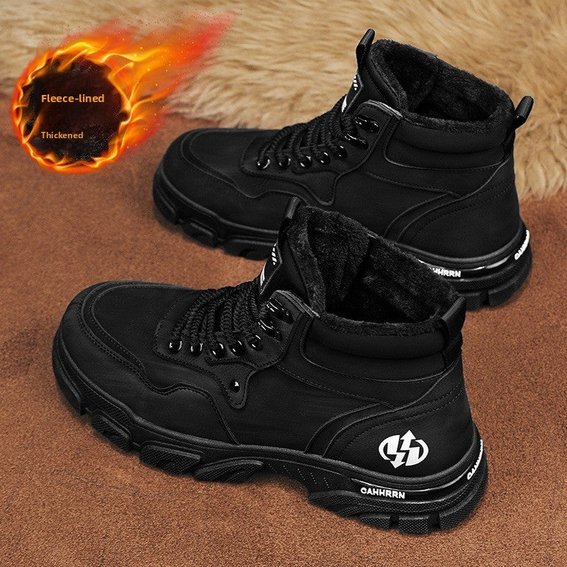 UrbanEdge High-Top Ankle Boots – Men’s Thick-Lined Casual Platform Shoes