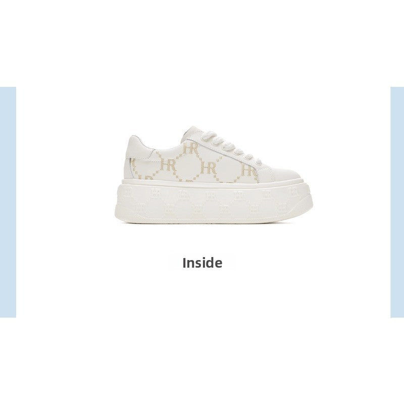 UrbanLift Casual Sneakers – Chunky Thick-Soled White Sneakers for Women