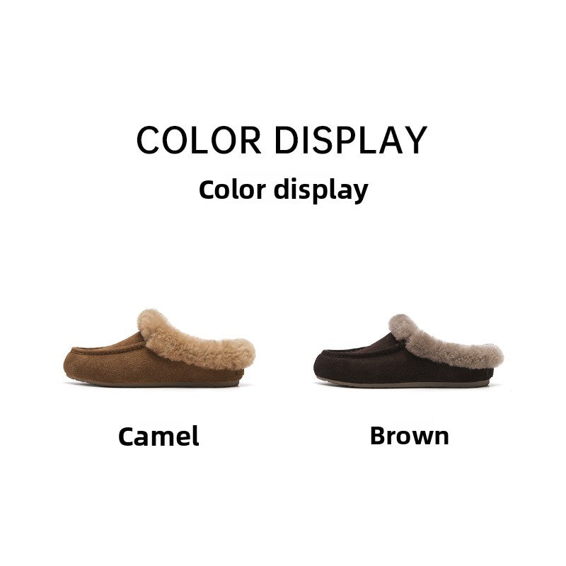 CozyStep Faux Fur Loafers – Women’s Flat Suede Winter Shoes