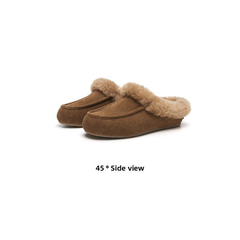 CozyStep Faux Fur Loafers – Women’s Flat Suede Winter Shoes